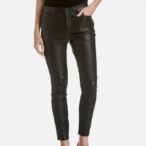 Theory Black Lambskin Pants